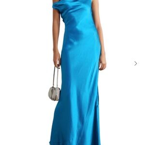 STAUD One Shoulder Blue Dress